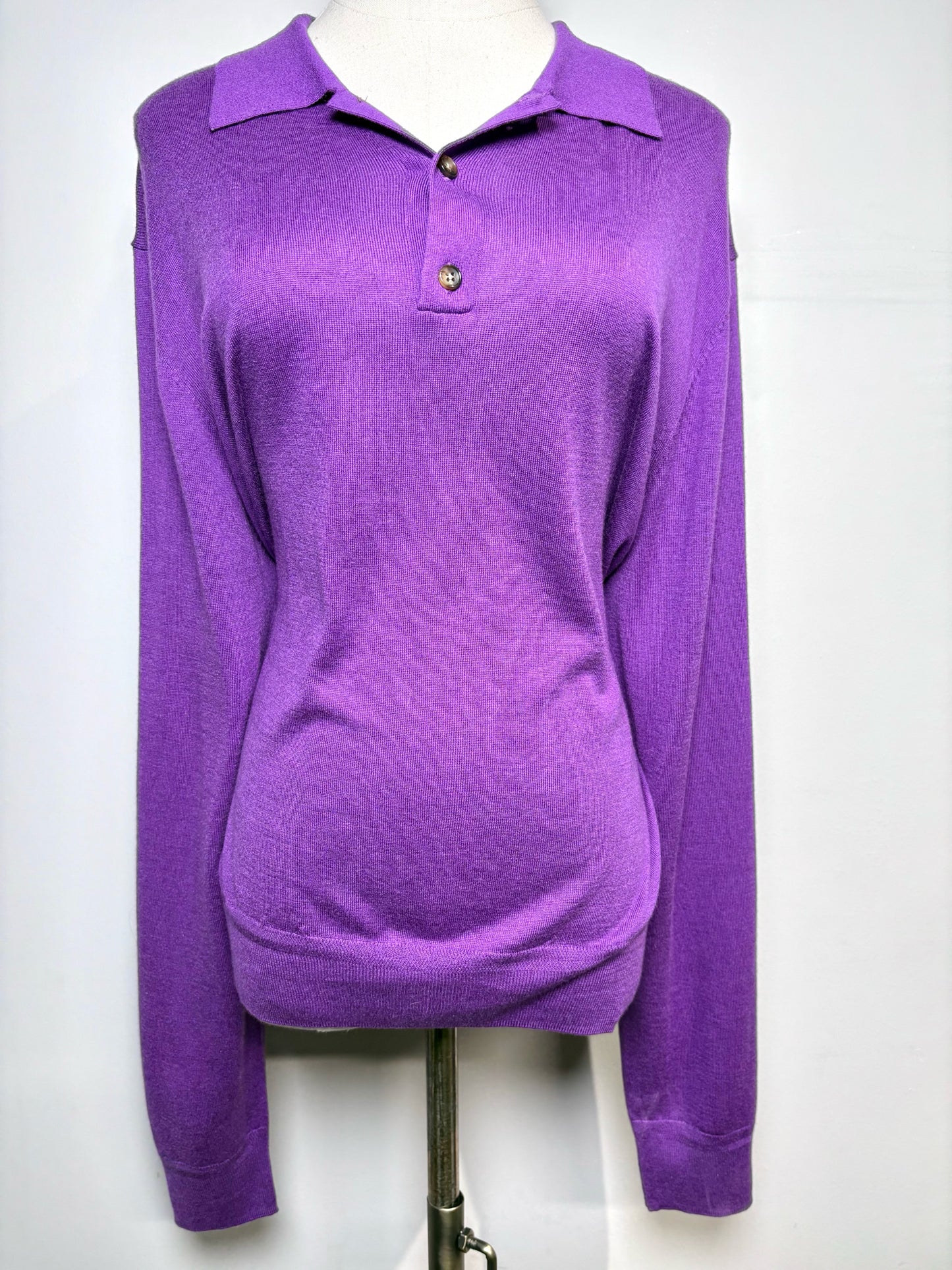 Women Size L La Ligne New York Purple Solid Silk Sweater