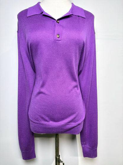 Women Size L La Ligne New York Purple Solid Silk Sweater