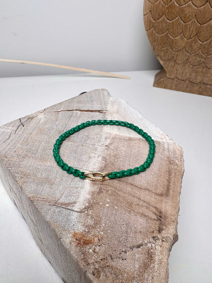 David Yurman Emerald Green Bel Aire 14K Clasp Acrylic Bracelet