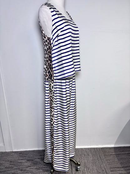 Women Size 2 La Prestic Ouiston Cream, Blue Striped, Animal Print 2 Piece Set