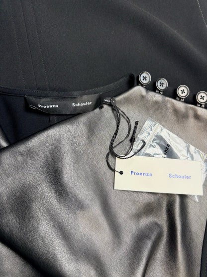 Women's Size 6 Proenza Schouler Black Triacetate Polyester NWT Pre-Owned Blouse