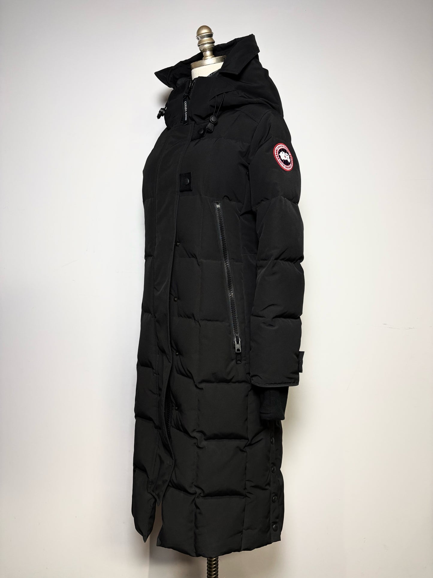 Women's Canada Goose Elmwood Extra Long Down Pre-Owned Parka Arctic Tech Box Quilt