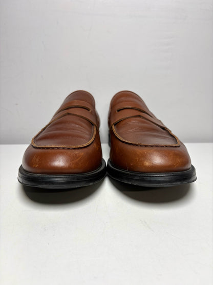 Men's Size 13 Aquaitalia Brown Leather Classic Pre-Owned Penny Loafers