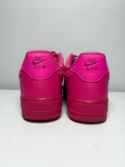 Women's Shoe Size 10 Nike Air Force 1 Fuchsia Pink Leather Pre-Owned Low-Top Sneakers