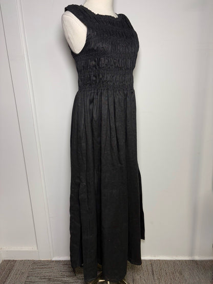 Women Size 10 DISSH Black Linen Midi NWT Dress