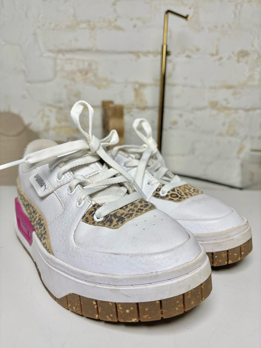 W Shoe Size 7 Puma White Leather Cowhide Sneakers