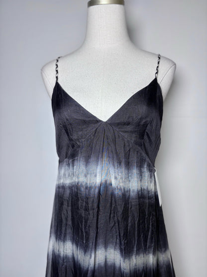 Women Size 2 Diane Von Furstenberg Black/White Tie-dyed 100% Silk Dress