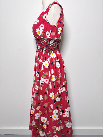Women Size XS Kate Spade Madison Ave Red, white, black, green Floral NWT Dress
