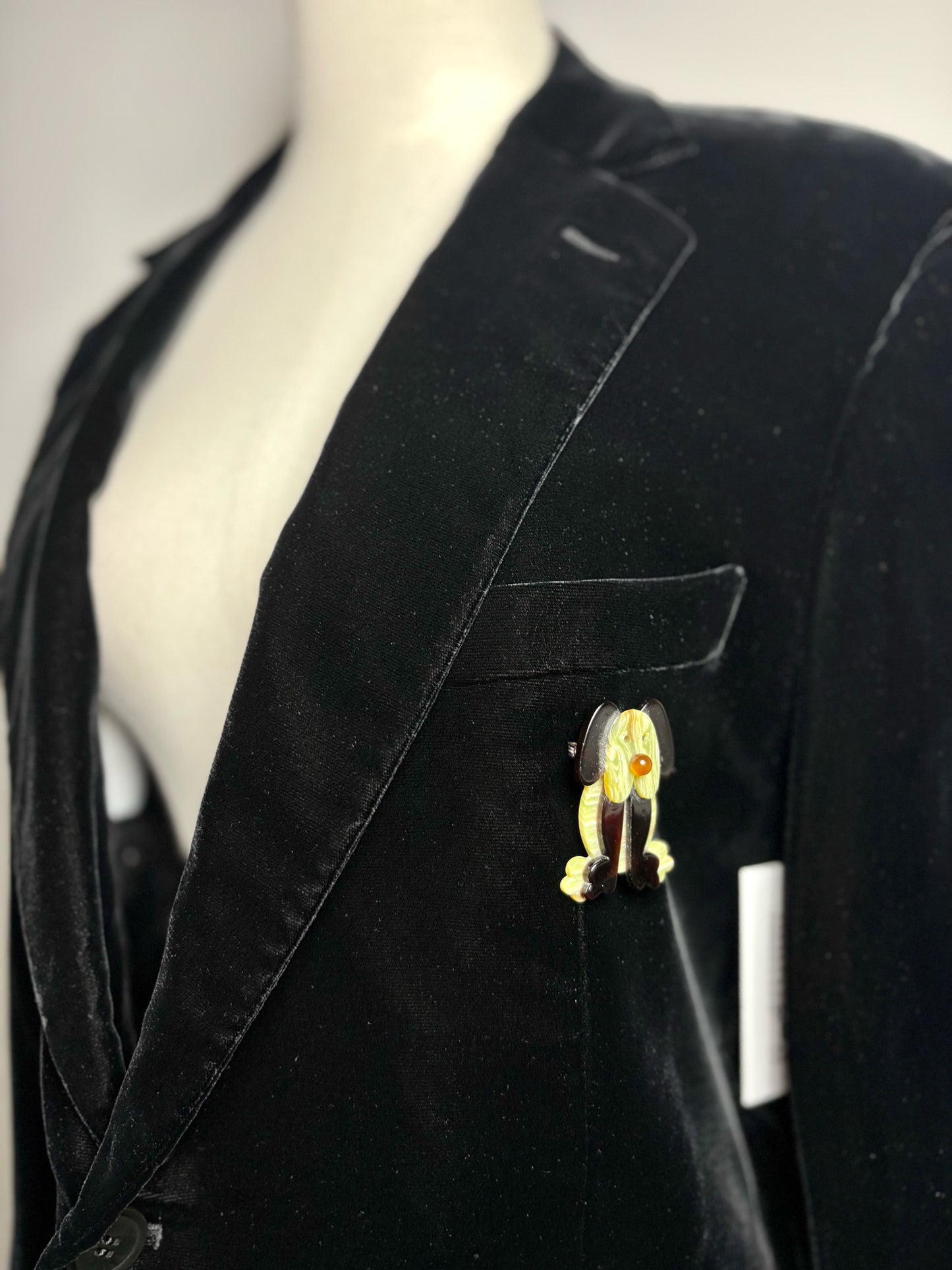 Olive Green, Brown Lea Stein Circa 2000s Sitting Dog Pre-owned Pendant