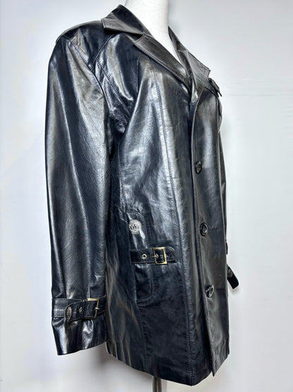 Women Size S Versace Couture Black Solid Lambskin Vintage Jacket