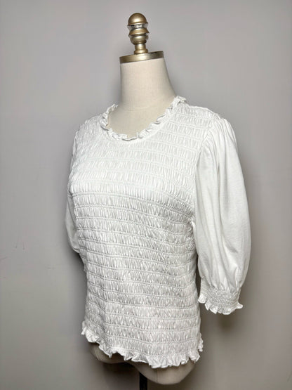 Women's Size L Veronica Beard Langston White Pure Cotton NWT Pre-Owned Top