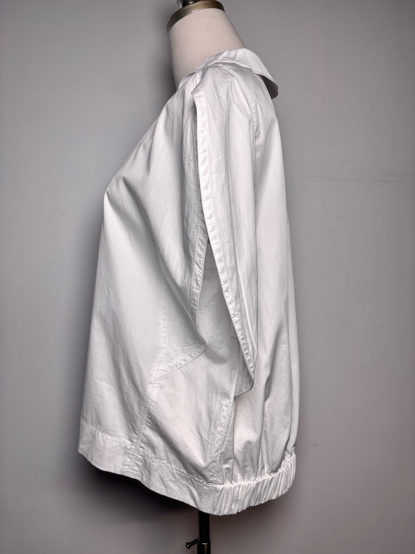 Women Size 8 Tib Origamii White Solid 100% Cotton Pre-owned Top