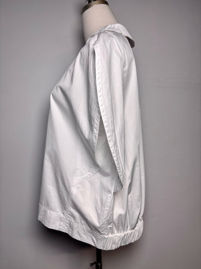 Women Size 8 Tib Origamii White Solid 100% Cotton Pre-owned Top