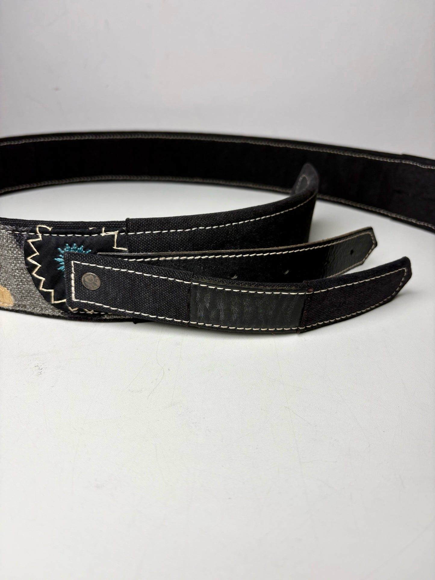 Women Dries Van Noten Leather, Cotton 80 (Small US) Embroidery Pre-owned Belt