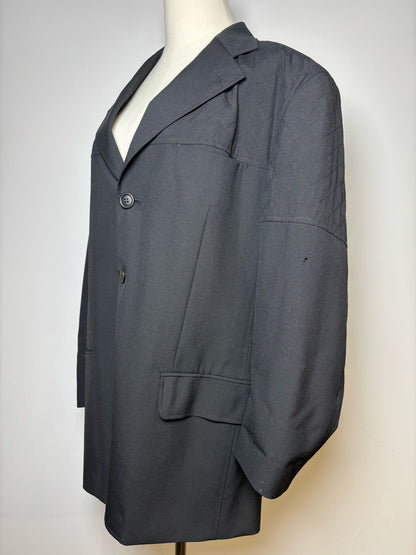 Issey Miyake Black Wool Diamond Quilt Panels Solid Men's 5 (XL, US) Suit