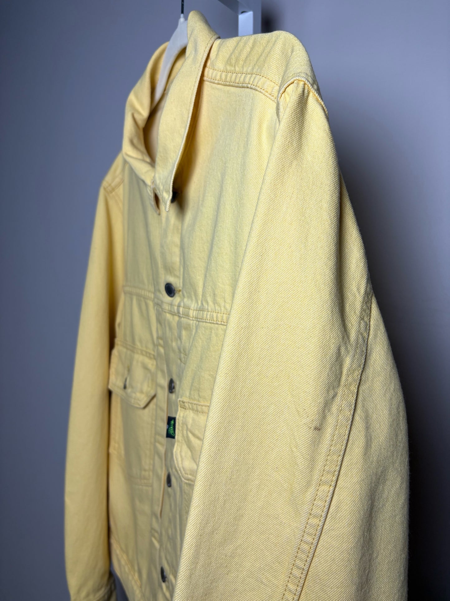 Size M Levi's Yellow Solid Women's Cotton Pre-owned Jacket