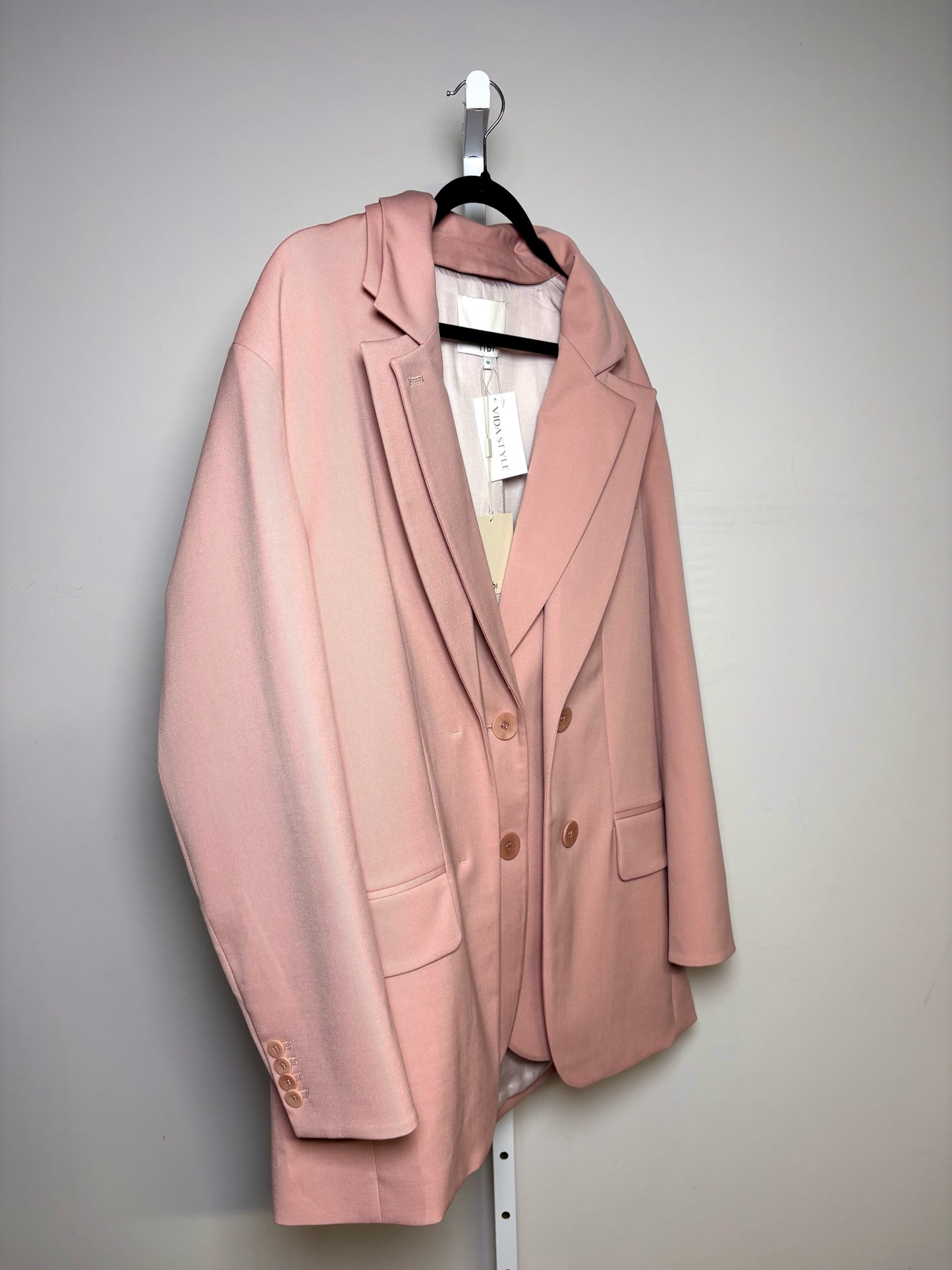 Women Size M Tibi Light Pink Liam Double Lapel Jacket/Blazer NWT Pre-owned