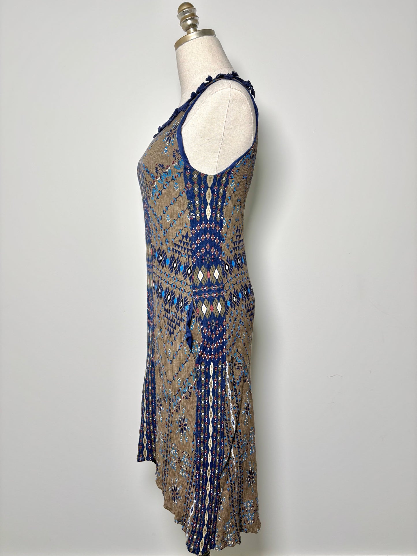 Women Size 8 SEA New York Olive Print Cotton Blend Dress