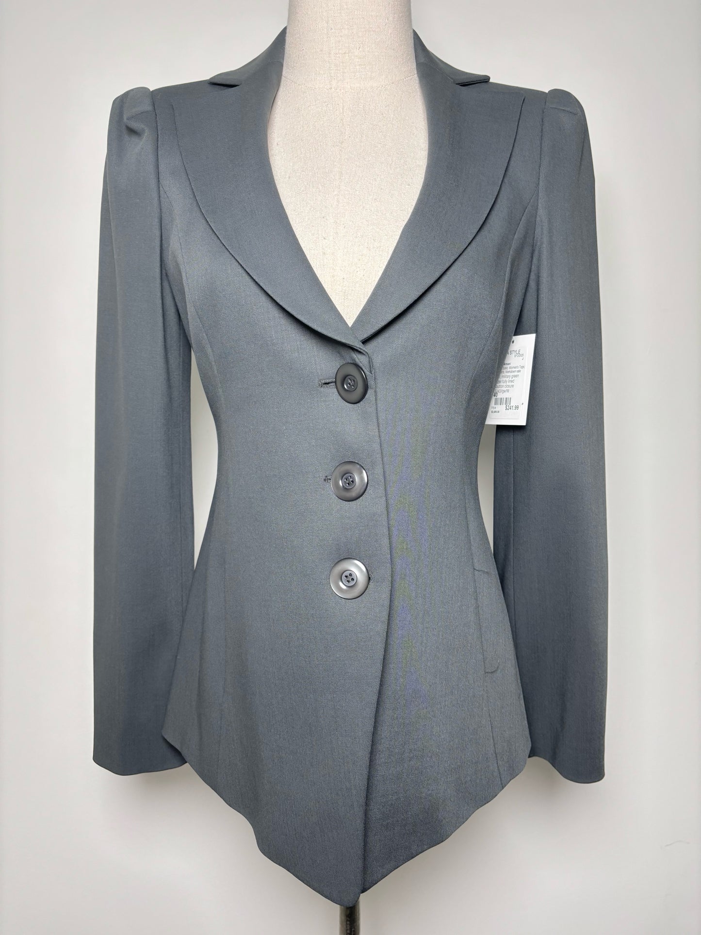 Women Size 40 Emporio Armani Green Solid Blazer