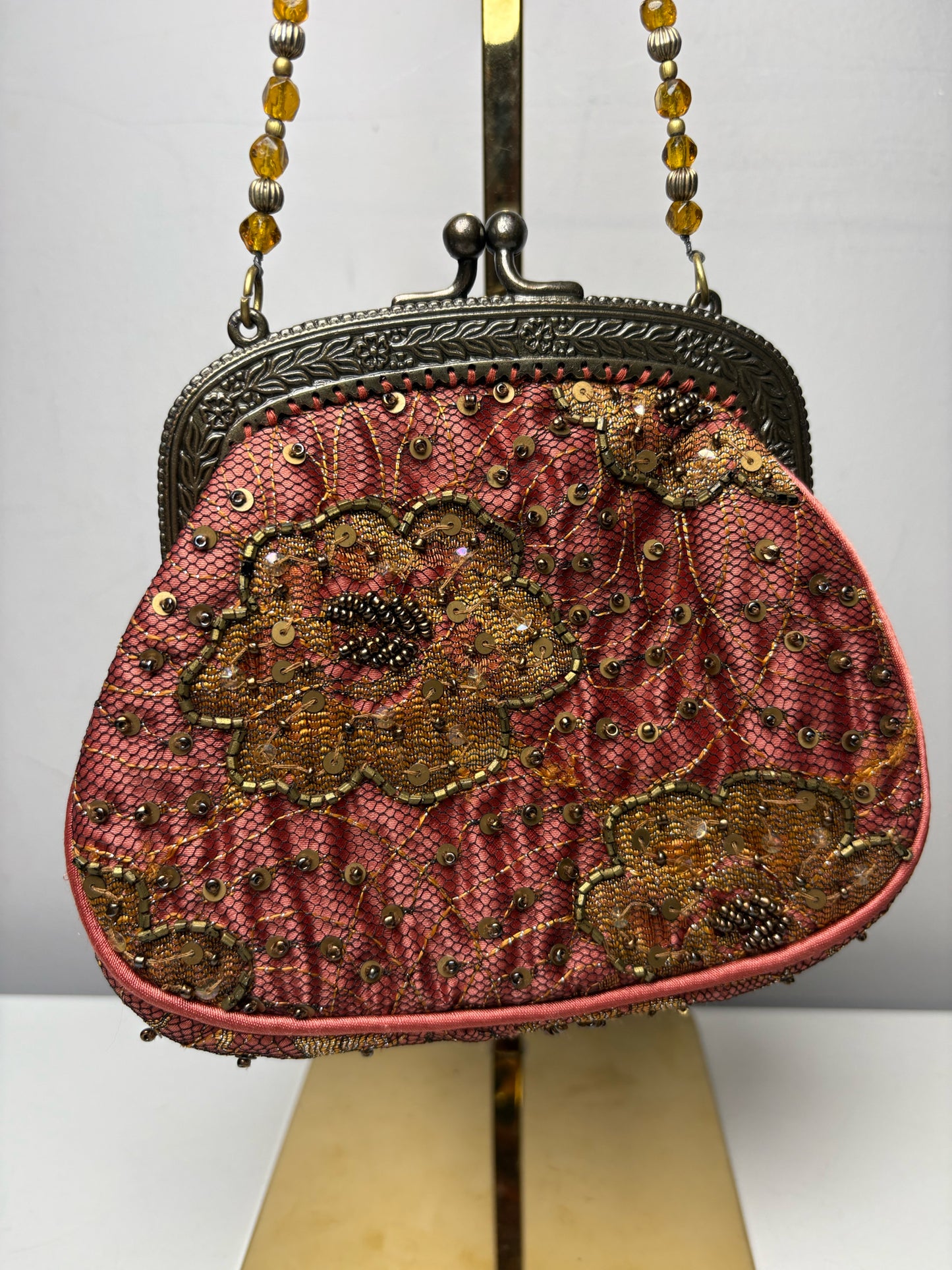 Women's Christiana Rose Embellished Vintage Y2K Pre-Owned Mini Purse