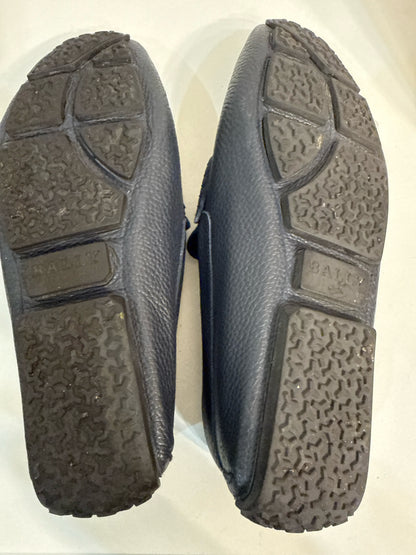 Bally Blue Leather Mens Shoe Size 9.5 Perthy Loafers