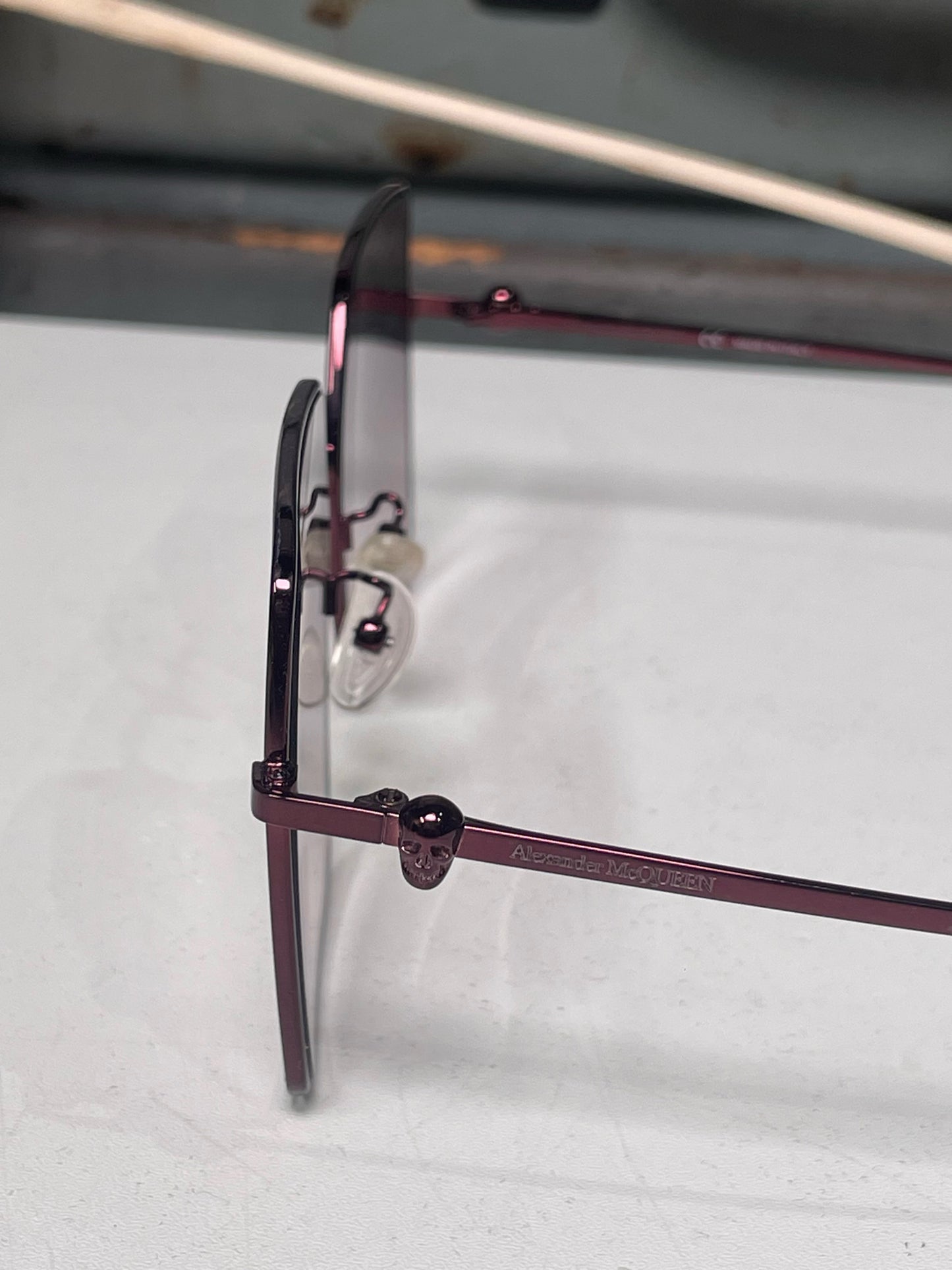 Metal Alexander McQueen Burgundy AM0273S Sunglasses