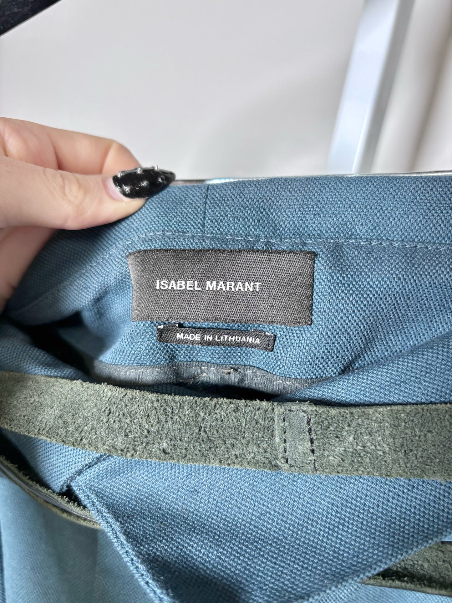 Women Size 38 (4 - 6 US) Isabel Marant Teal Solid Cotton/Linen Blend Pants Pre-Owned