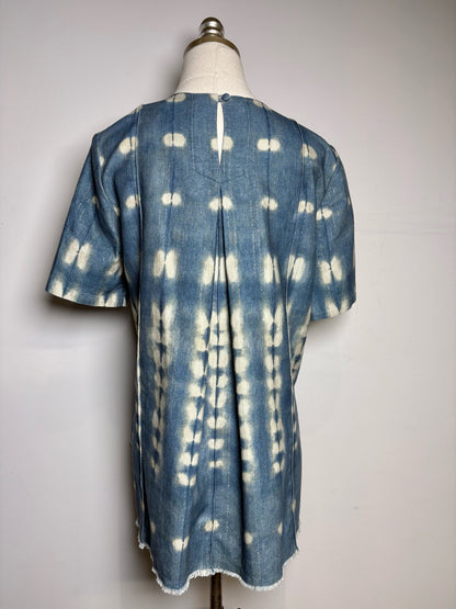 Women Size 4 Adam Lippes Blue Tie-dyed Cotton Pre-owned, NWT Shirt