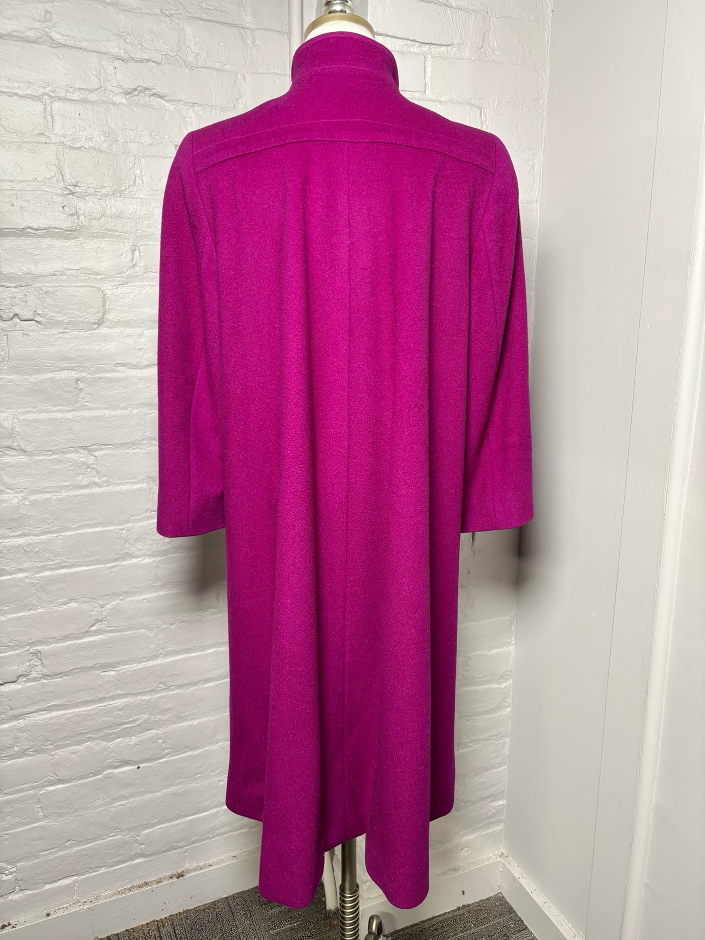 Women Size M Joseph the Furrier Magenta Vintage Wool Blend Coat