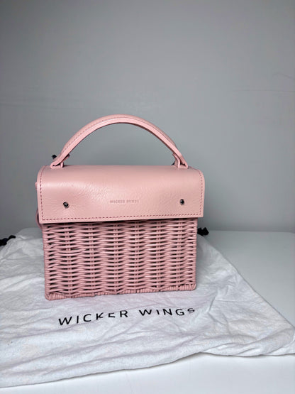 Wicker & Leather Wicker Wings Pre-owned Pink Small Purse