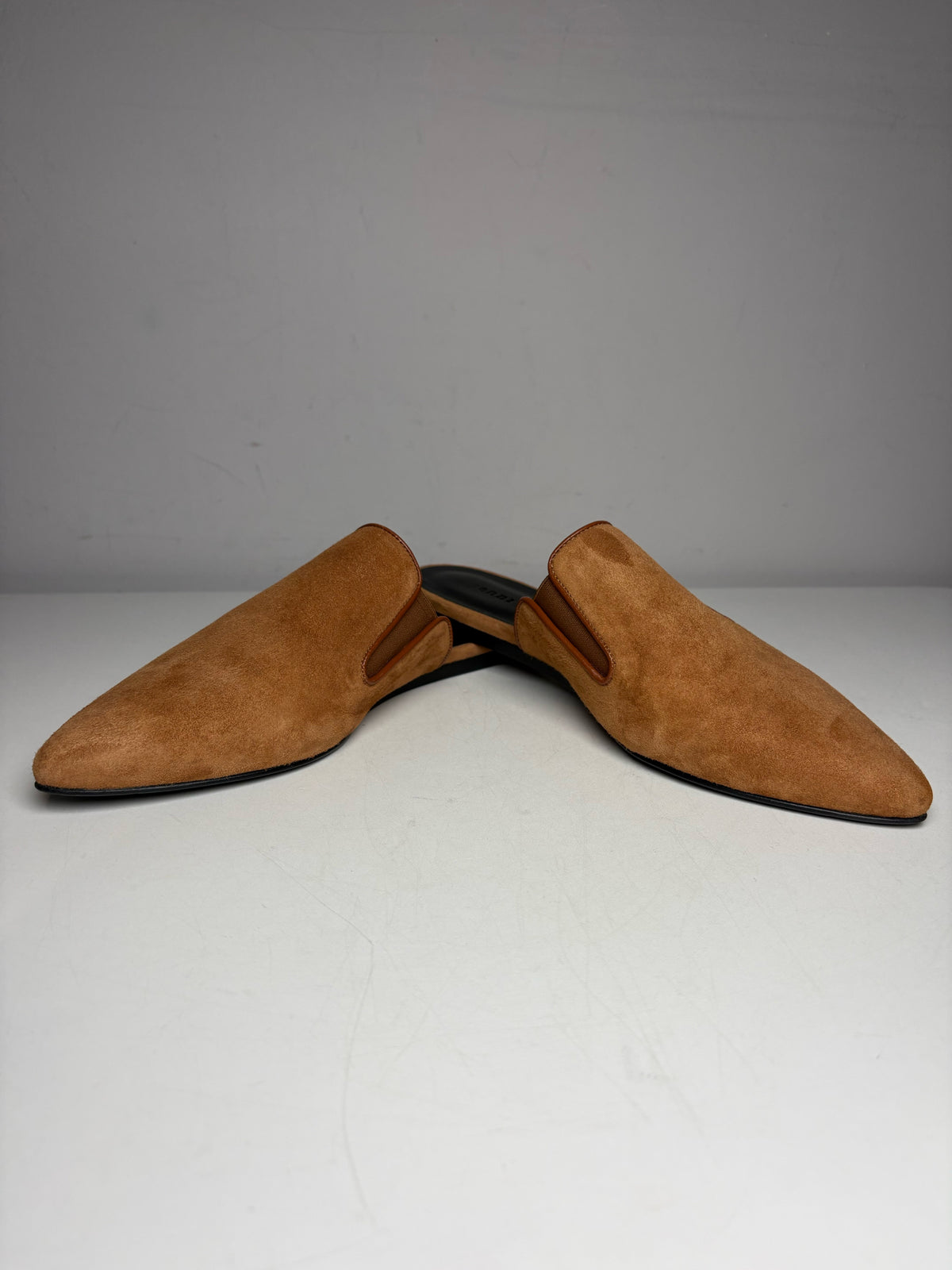 Women's Shoe Size 38 (US 8) Jenni Kayne Clara Mule Cognac Suede Leather Pre-Owned Slip-Ons