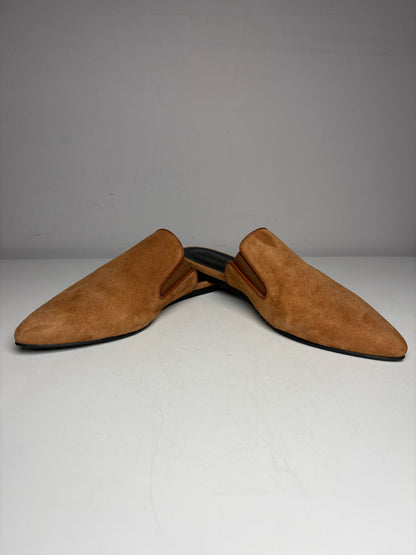 Women's Shoe Size 38 (US 8) Jenni Kayne Clara Mule Cognac Suede Leather Pre-Owned Slip-Ons