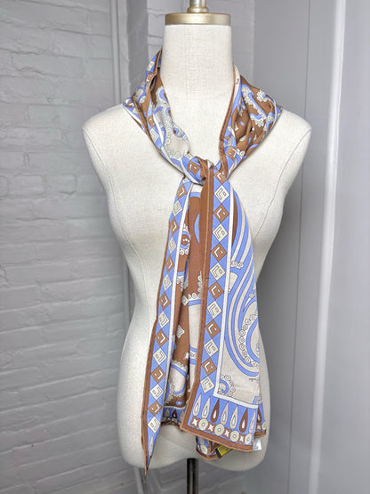 Emilio Pucci Psychedelic Print Silk 63 x 13 Scarf