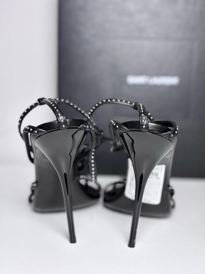 W Shoe Size 41 (10 - 10.5) Yves Saint Laurent Black Leather Calfskin Heels