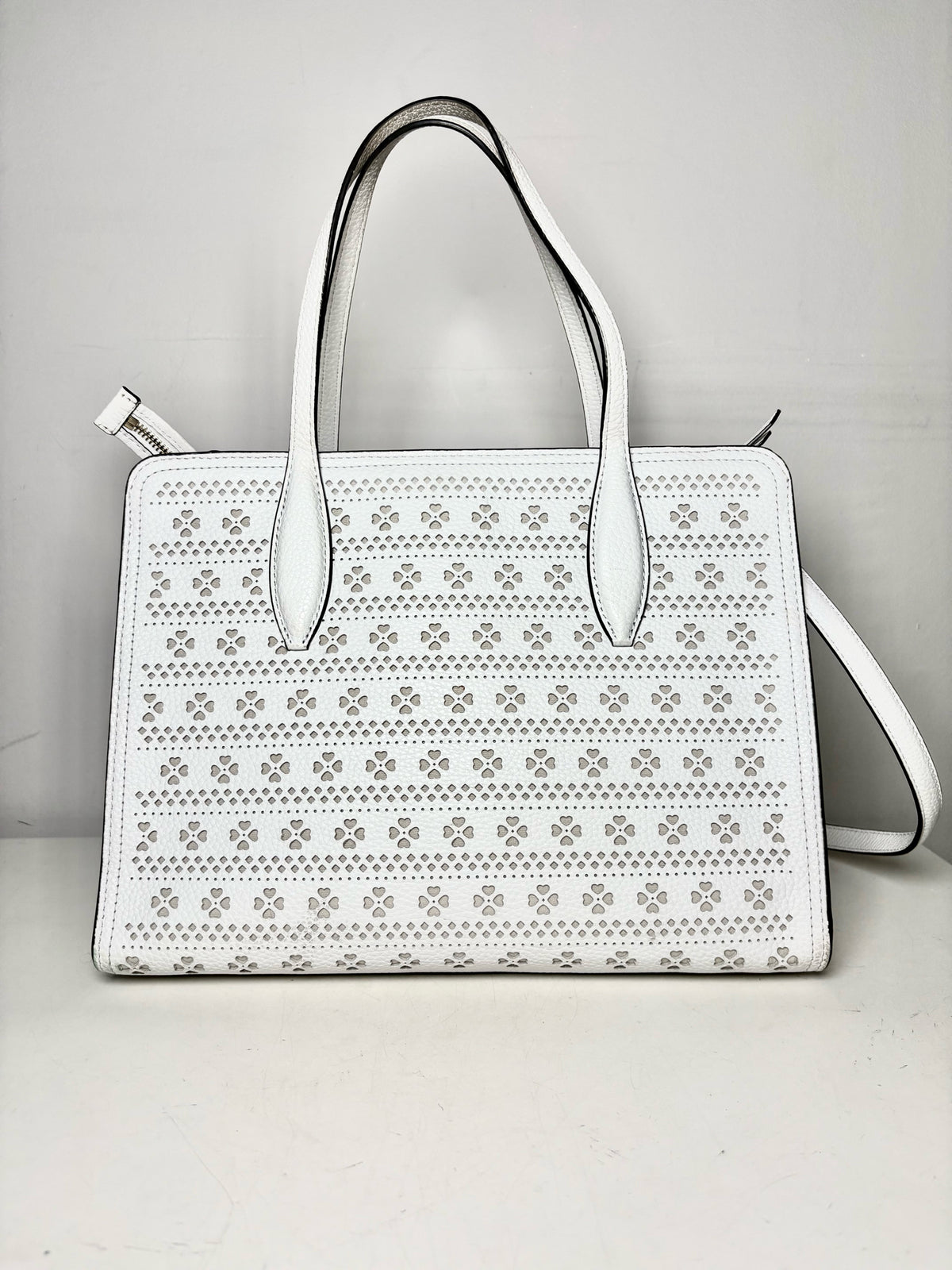 Kate Spade New York Rowe Perforated Leather Pre-owned White Tote