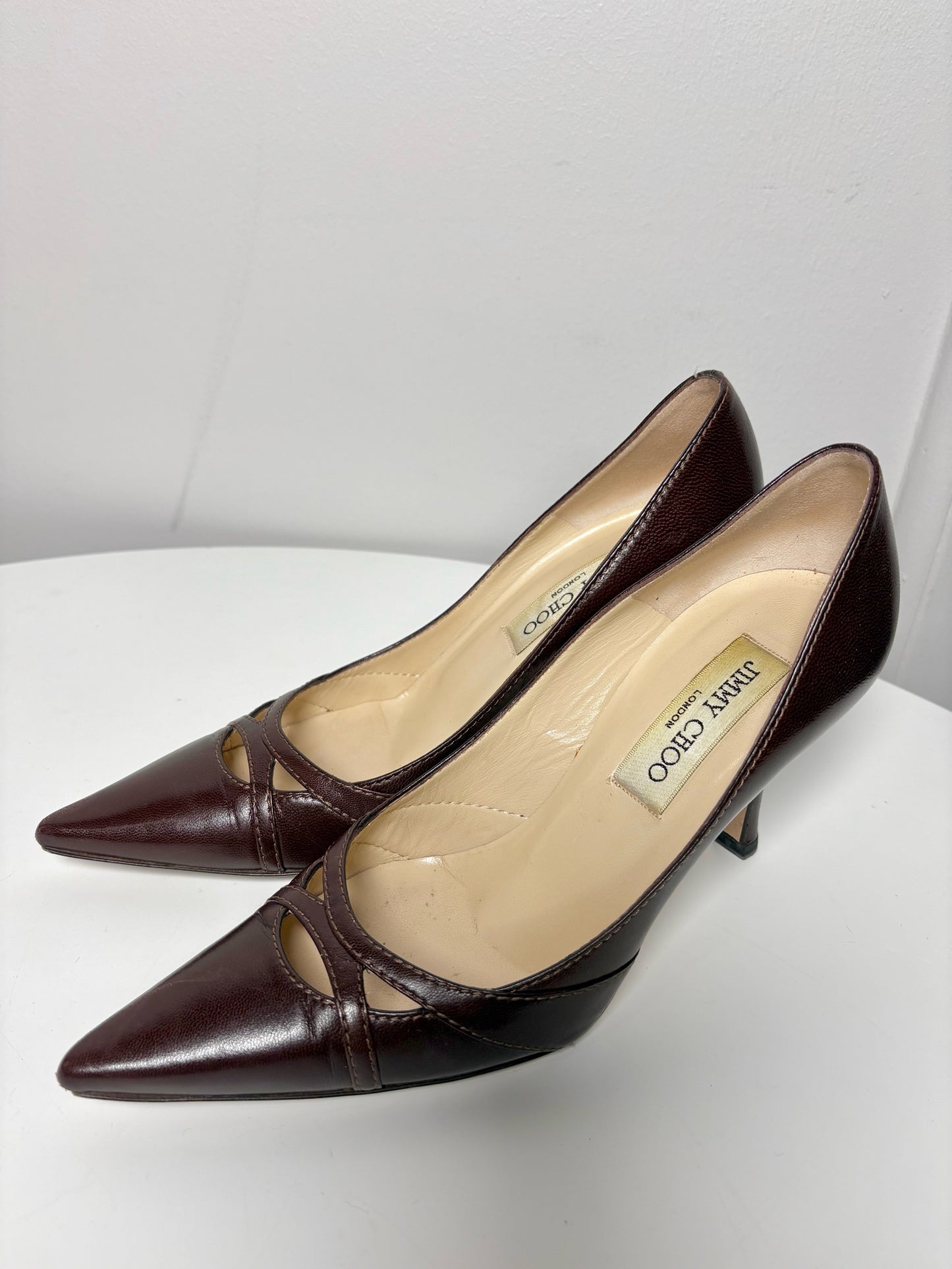 W Shoe Size 36.5 Jimmy Choo Brown Leather Pump