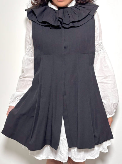 Ladies Cover Top Ter Et Bantine Black Wool-Blend M/42