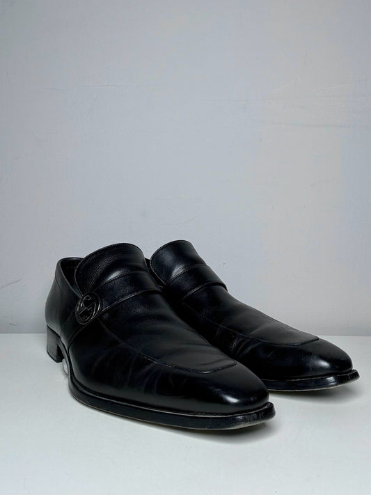 Men's Gucci Black Leather Size 11.5 Pre-owned Dress Shoes