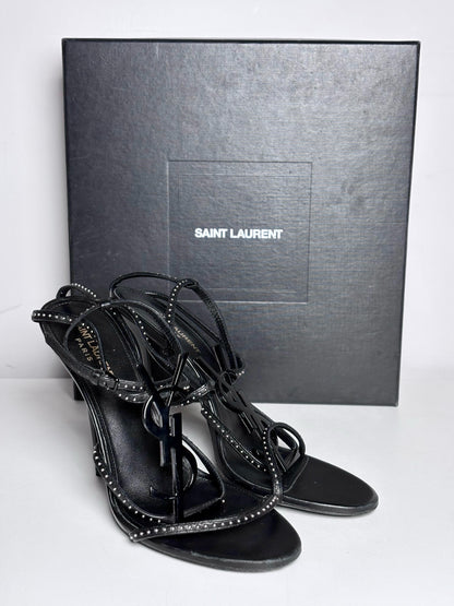 W Shoe Size 41 (10 - 10.5) Yves Saint Laurent Black Leather Calfskin Heels