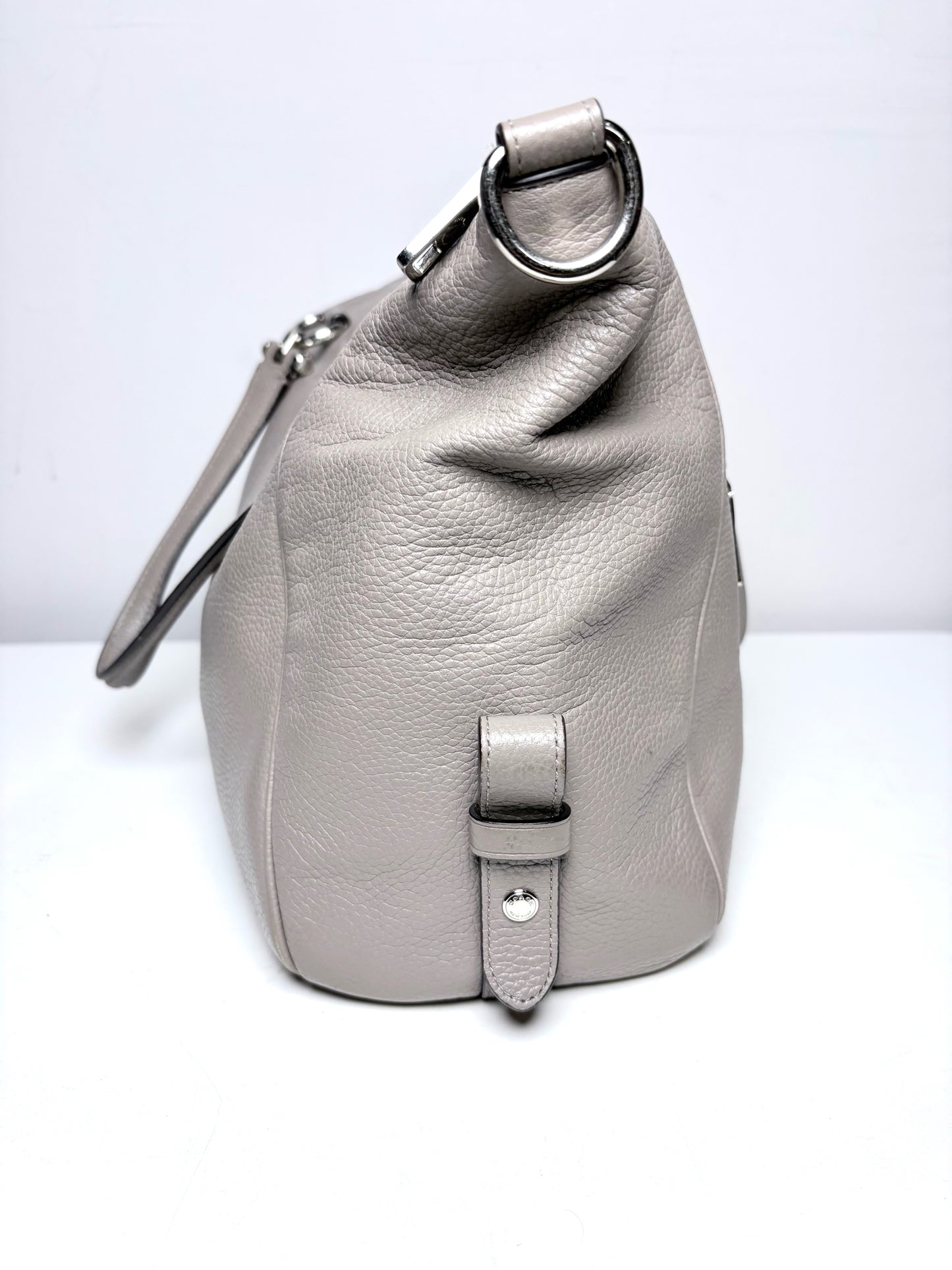 Women's Coach Primrose 37934 Taupe Pebble Leather Pre-Owned Medium Satchel Purse
