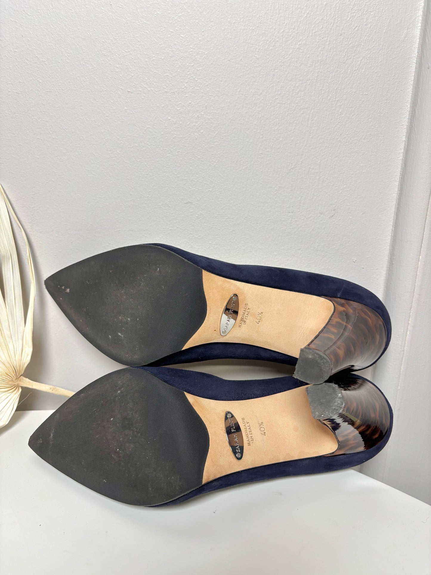 W Shoe Size 40.5 (10.5 US) Sarah Flint Navy Blue Suede Heels