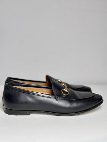 W Shoe Size 36 (5.5/6 US) Gucci Jordaan Black Leather Pre-owned Loafers