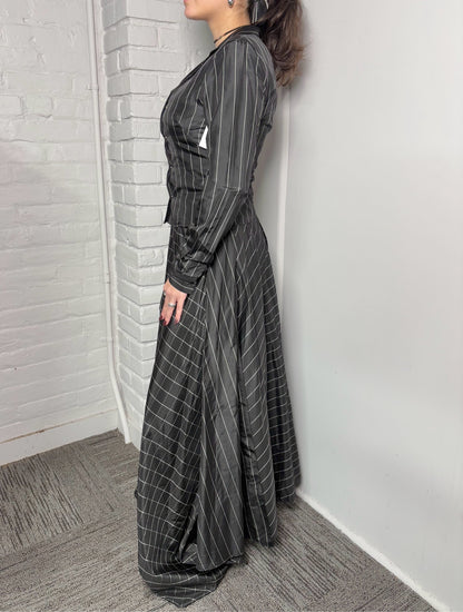 Women Size 8 Del Rosario Black & White Checkered Vintage Taffeta 2 Piece Set