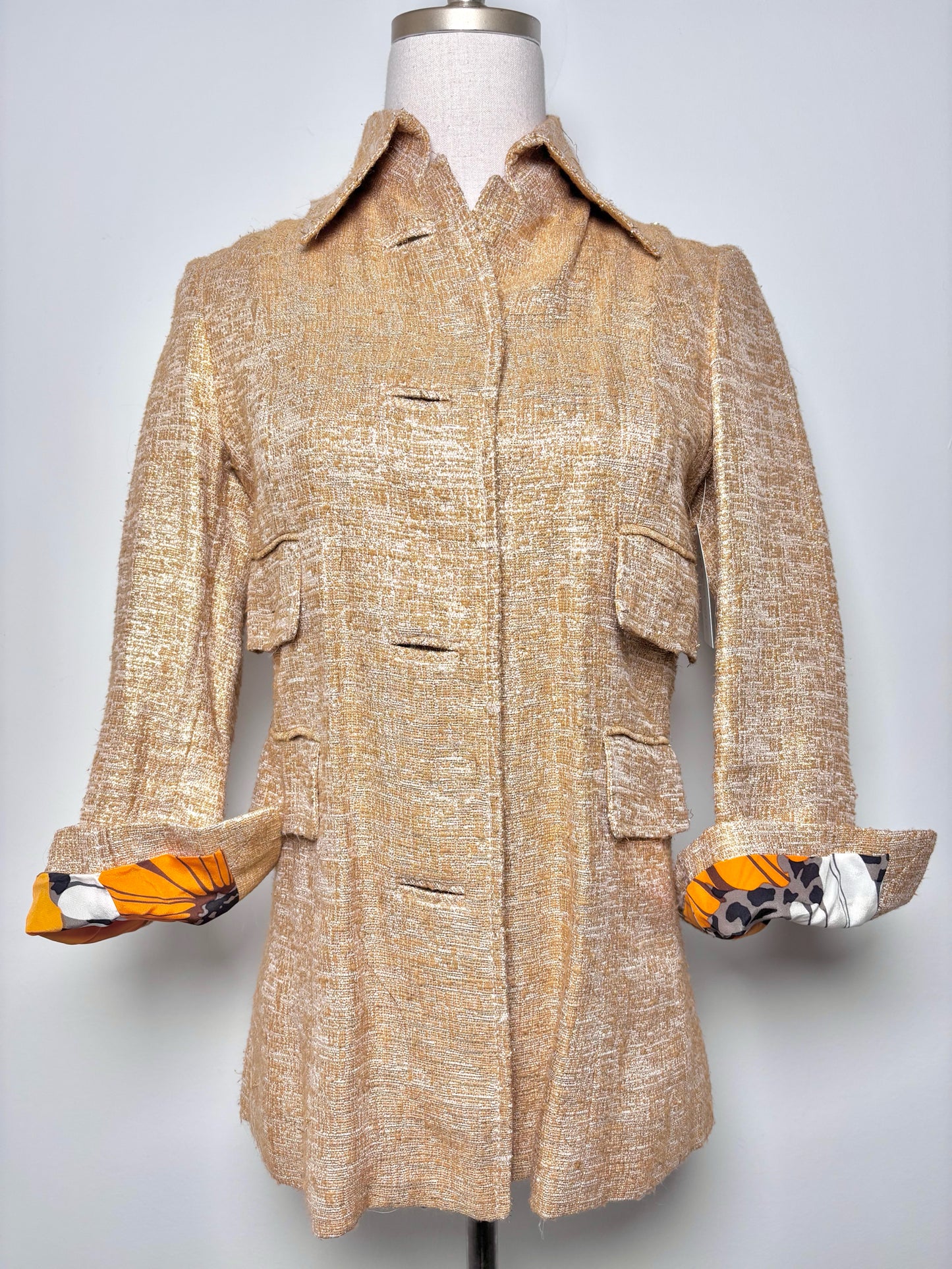 Women Size 38 (2 US) Dolce & Gabbana Metallic Gold Solid Blazer