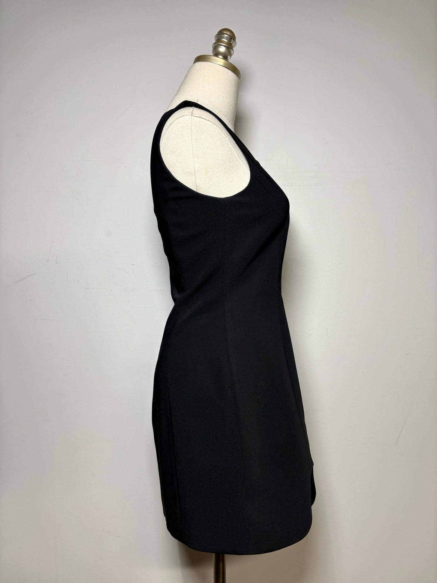 NWT/Pre-Owned XS Amanda Uprichard Black Solid Polyester Women's Dress