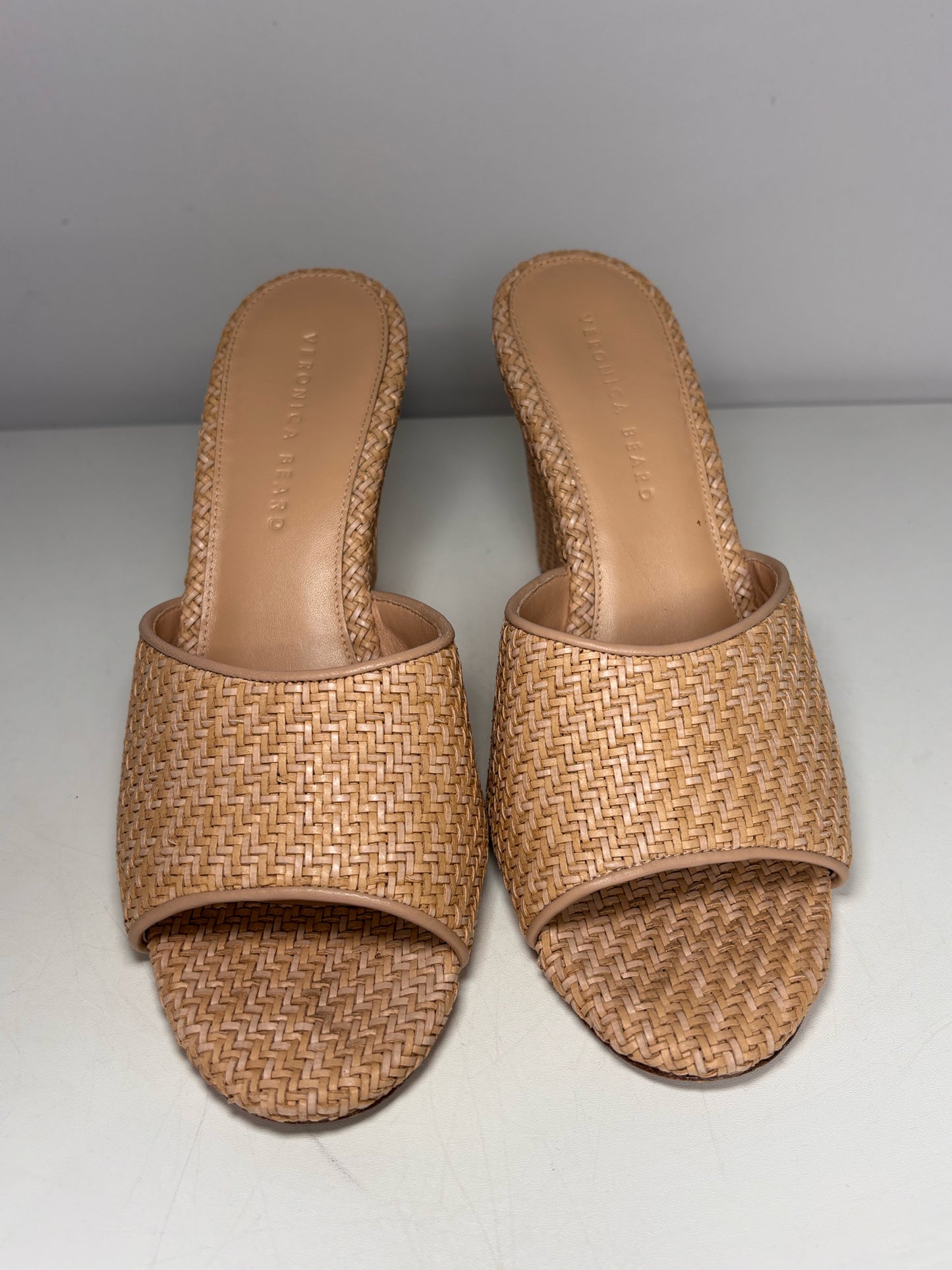 W Shoe Size 9.5 Veronica Beard Natural Raffia Pre-owned Sandals