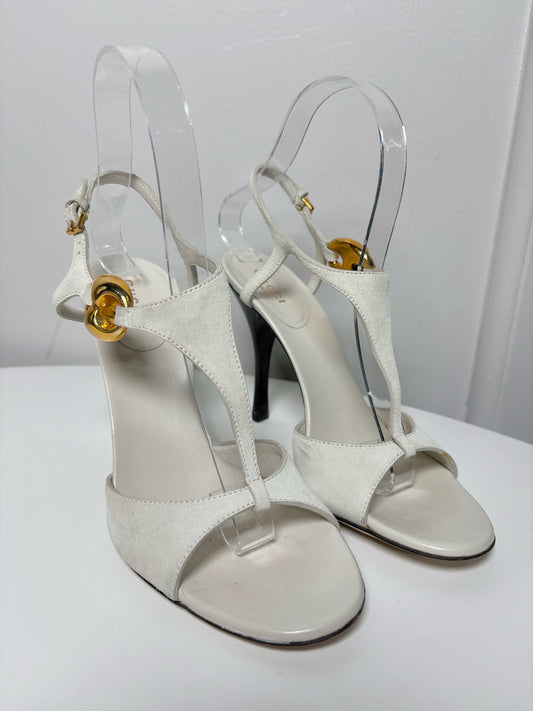 W Shoe Size 6 Gucci Cream Suede Pump