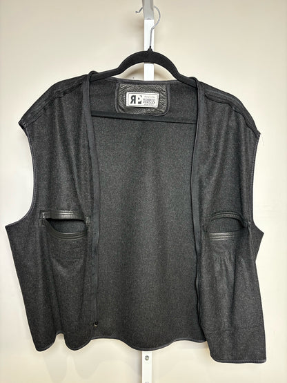 Men Size 54 IT (US 44 / XL Est.) Roberto Pierguidi Black Pebble Leather Vintage Rare Pre-Owned Bomber Jacket