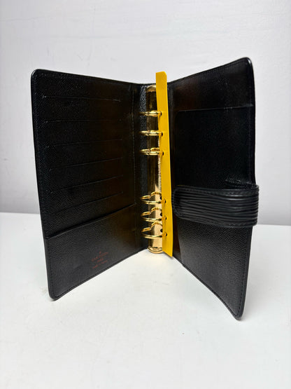 Louis Vuitton Black Epi Leather Medium Pre-Owned 6-Ring Agenda Planner Cover