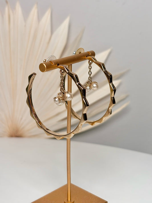 Gold Plated Dior Vintage Pearl Earrings